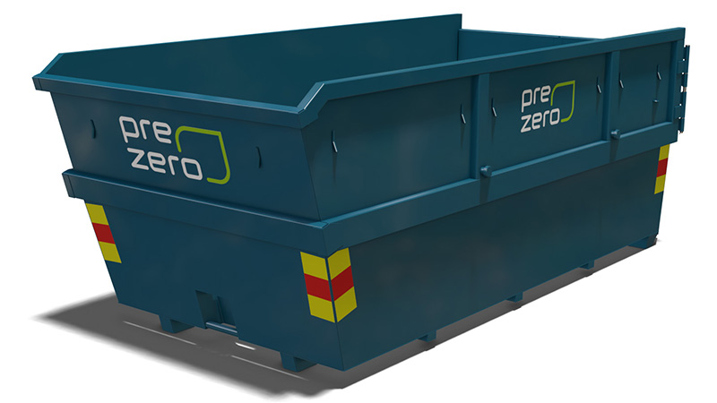Öppen liftdumpercontainer, flak